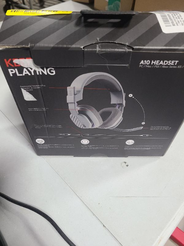Photo 1 of Logitech G Astro A10 Gen 2 Cross-Platform Wired Gaming Headset for PlayStation 5/4, Xbox S|X, Nintendo Switch, PC: 3.5mm Headphone Jack, 32mm Drivers, Flip-to-Mute Mic, Over-Ear - Grey