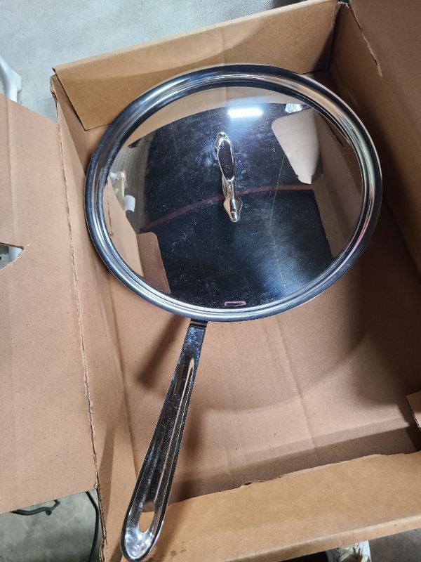 Photo 1 of All-Clad D3 Stainless Steel Frying Pan with Lid, Tri-Ply Bonded, 12-Inch, Silver