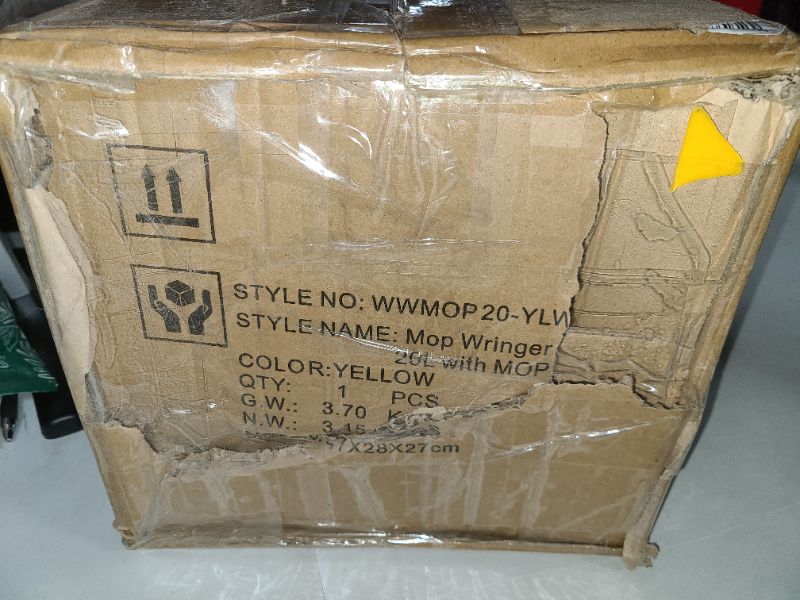 Photo 1 of Mind Reader Bucket with Wringer and Mop Set, 22 Qt (5.5 Gallon), Floor Cleaning, Wheels, 16.25" L x 10.75" W x 24.5" H, Yellow