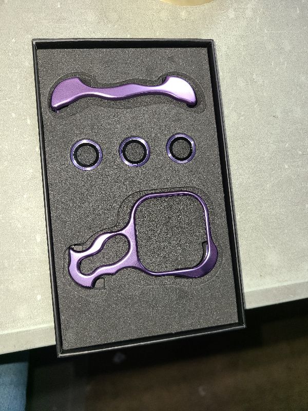 Photo 1 of aidvaia Frameless Phone Case Compatible with iPhone 16 Pro Max Phone Case Minimalist Protective Shock Absorption Aerospace Grade Aluminum Shells (Aluminum Purple)