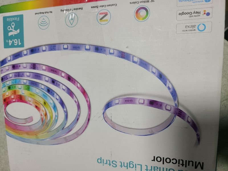 Photo 1 of Kasa Smart LED Light Strip, 50 Color Zones RGBIC, 16.4ft Wi-Fi LED Strip Works w/ Alexa, Google Home & SmartThings, High Brightness, 16M Colors, PU Coating, Trimmable, 2 Yr Warranty (KL420L5)