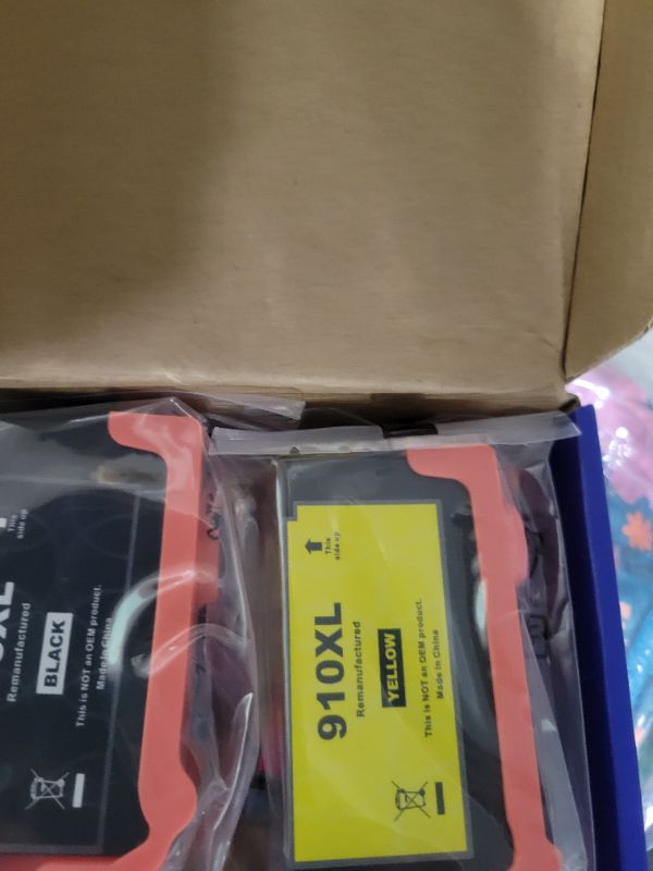 Photo 1 of (Latest Chip) 910XL Ink Cartridges Combo Pack Remanufactured Replacement for HP 910XL 910 Ink Cartridges to Work with OfficeJet Pro 8010e/8020e/8030e/8010/8020/8030 Printer (1BK/1C/1M/1Y, 4-Pack)