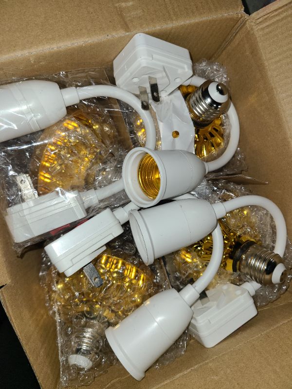 Photo 1 of 4Pcs Colorful Rotating Magic Ball Light Plug in Disco Ball Light Bulb with Sockets,Magic Ball RGB LED Stage Light for Home Room Dance Parties