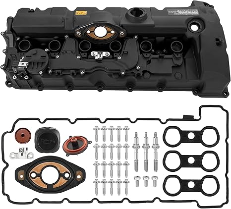 Photo 1 of Top10 Racing Upgraded Full Aluminum Engine Valve Cover Compatible with 125i, 128i, 130i, 323i, 325i, 328i, 525i, 528i, 530i, X1, X3, X5, Z4 - E60 E70 E82 E83 E84 E89 E90 E92, Replace # 11127552281
