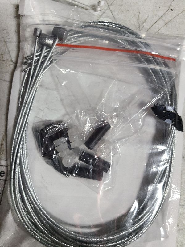 Photo 1 of 4PCS Bike Brake Cable Shifter Cable, Bicycle Gear Cable Wire for Mountain Bike, Bike Brake Wire Set for Universal Bike, Including 18 PCS Complete Inner Replacement Set