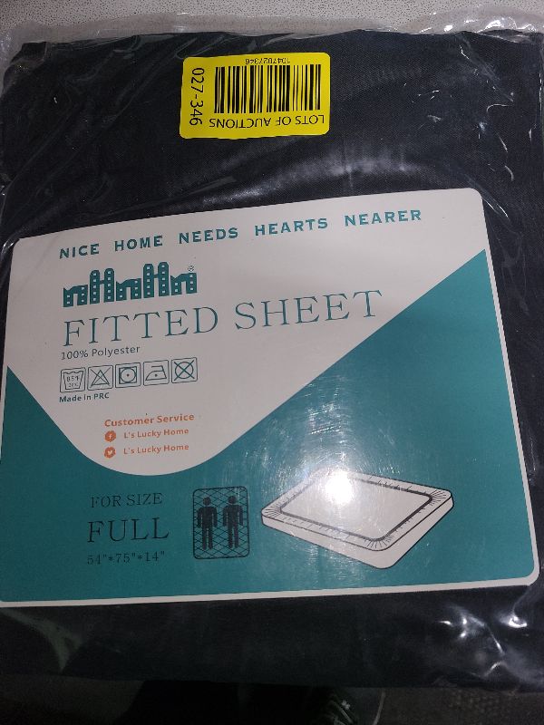 Photo 1 of NHNHN Fitted Sheet-Deep Pockets-Soft Microfiber-Easy Care-Shrinkage and Fade Resistant-Fitted Sheets FullSize for Girl Woman Teens Kids-Only 1 Fitted Sheet (Full, Black)