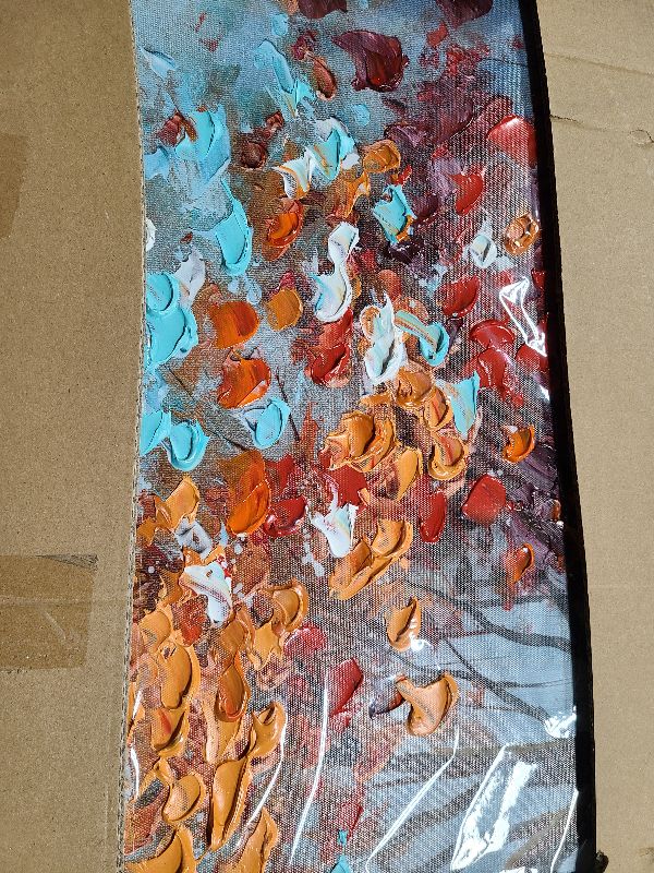 Photo 1 of Hand-Painted Tree of Life Oil Painting on Canvas for Living Room,Frame Colorful Tree Wall Art for Bedroom,Large 3D Artwork Thick Textured Wall Decor for Office Home Decor 24x56 inches