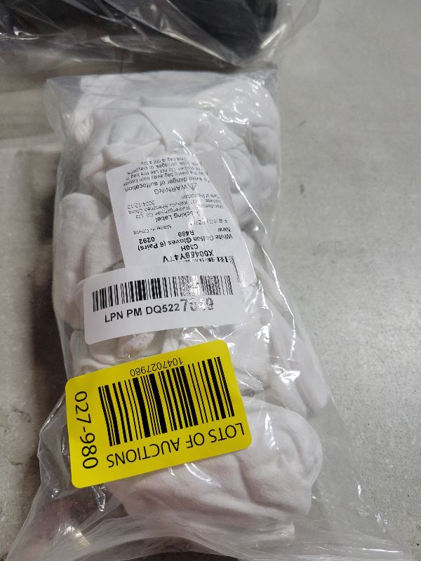 Photo 1 of 6 Pairs White Cotton Gloves for Dry Hands Eczema SPA Moisturizing - Work Glove Liners for Serving Costume Inspection