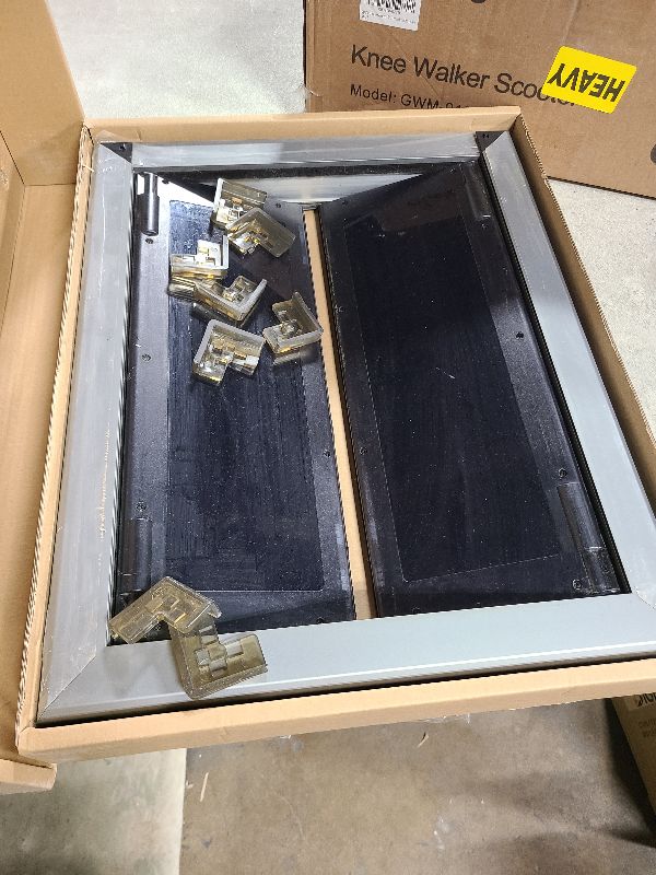 Photo 1 of PATAPLUS Aluminum Large Dog Door for Exterior Door,Strong Double Magnetic Flaps,Heavy-Duty Dog Door for Large and Medium Dog Up to 120LBS (Smoky Gray, Large)