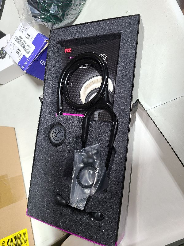 Photo 1 of 3M Littmann Classic III Monitoring Stethoscope, 5803, More Than 2X as Loud*, Weighs Less, Stainless Steel Black-Finish Chestpiece, 27' Black Tube, Stem and Headset