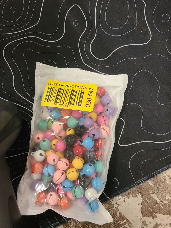 Photo 1 of 100 Pack Colorful Christmas Jingle Bells Metal 14mm Small Mini Bell Holiday Home Christmas Wreath Decoration for Bracelet Key Chain Pets Collar DIY Crafts