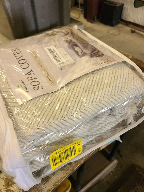 Photo 1 of HAOMAIJIA Non Slip Couch Cover Sofa Covers for 2 Cushion Couch Washable sectional Couch Covers for Dogs pet Furniture Protector Couch Cover Blanket for Living Room (Off White, 71"x118")