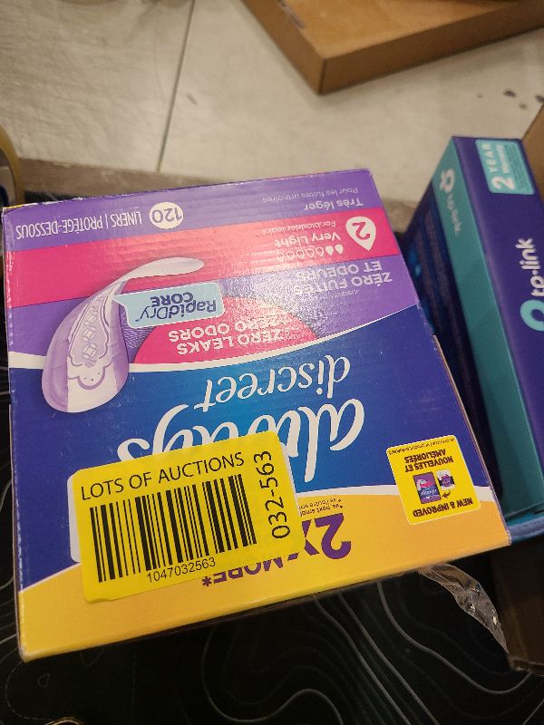 Photo 1 of Always Discreet Adult Incontinence & Postpartum Liners for Women, Size 2, Very Light Absorbency, Regular Length, 120 Count (Packaging May Vary)