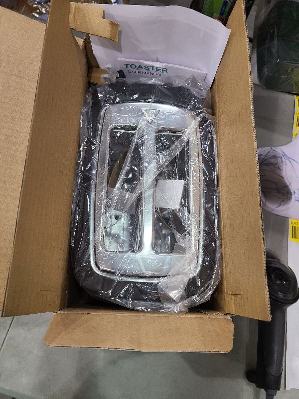 Photo 1 of Toaster 2 Slice Wide Slot Toaster Best Rated Prime Displav Smart Toasters with LCD Digital Countdown Timer and Bagel/Defrost/Cancel/Reheat Function