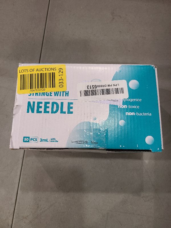 Photo 1 of 50 Pack 3ml 21Gauge 1Inch - Luer Lock 1ml 2.5ml 3ml 5ml 10ml 20ml with 25Ga, 23Ga, 22Ga, 21Ga, 18Ga Lab Consumables(Individually Sealed Wrapped)