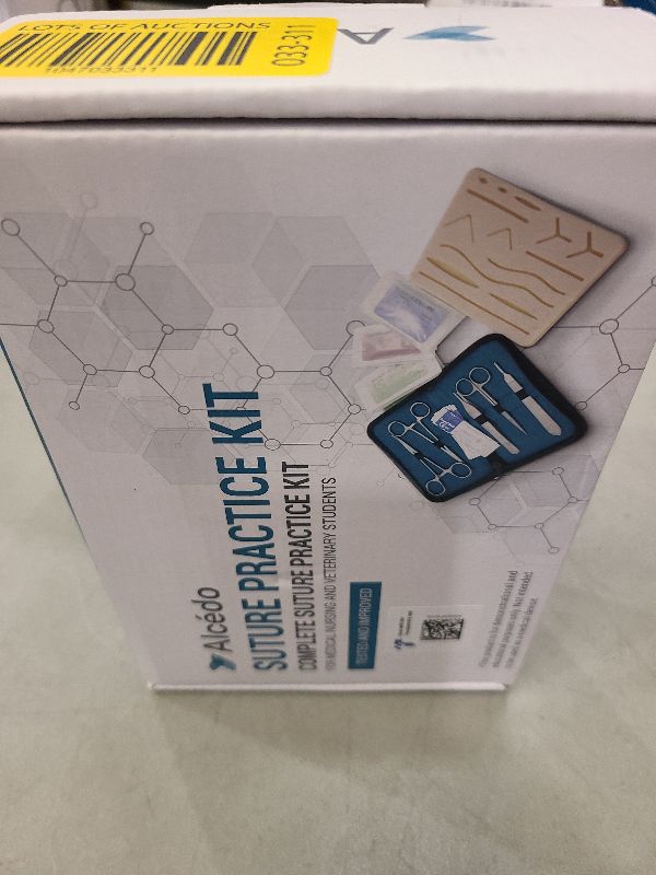 Photo 1 of Alcedo Suture Practice Kit for Medical Students | Complete Set (32 Pieces) Include Durable Large Suturing Pad with Pre-Cut Wounds, Tools Kit, and Suture Threads | Perfect for Practice, Demonstration
