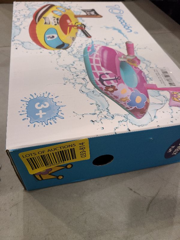 Photo 1 of 2 Pack Toddler Pool Floats with Squirt Gun, Inflatable Pool Toys for Kids, Pink Flower Princess Floaties for Girls, Blow up Pirate Ship Pool Floats for Child?Baby Water Float Summer Pool Game Toys