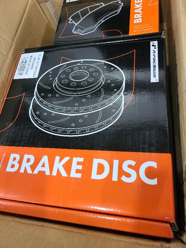 Photo 1 of A-Premium 10.19 inch (258.7mm) Rear Drilled and Slotted Disc Brake Rotors + Ceramic Pads Kit Compatible with Select Mini Models - Cooper 2002 2003 2004 2005 2006, 6-PC Set