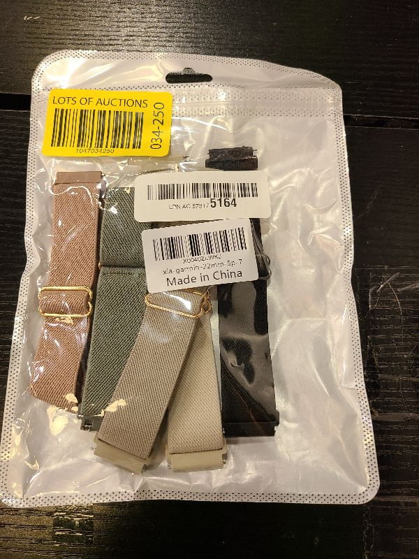 Photo 1 of 5 Pack 22mm Stretchy Nylon Watch Bands Compatible with Garmin Venu 3/2,Forerunner 265/255/Vivoactive 4,Soft Fabric Adjustable Sports Replacement Strap for Amazfit Bip 5/6/GTR 4/3/2 Women Men