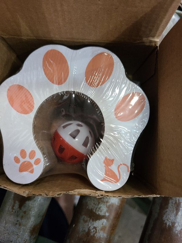 Photo 1 of Magic Organ Cat Toy,Cat Scratcher for Grinding ClawCardboard Cat Toys,Interactive Scratch Pad Cat Toy with Toy Ball