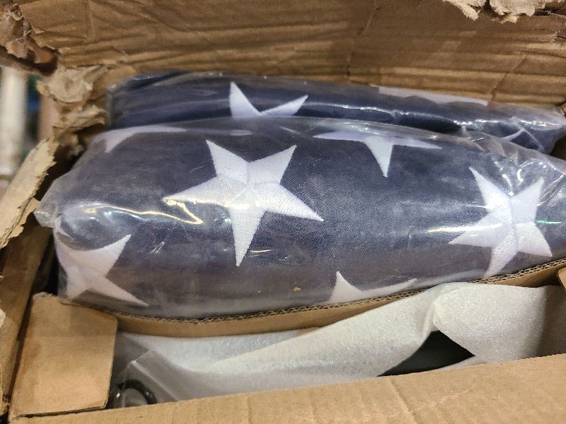 Photo 1 of 25FT Black Flag Pole Kit with Solar Light in Ground, 12 Gauge Extra Thick Aluminum Flagpole with 3x5 TearProof Embroidered American Flag and 126 LED Light,10 Hour Dusk to Dawn US Flag Set for Outdoor