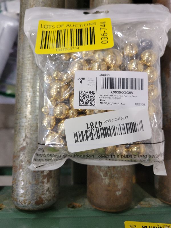 Photo 1 of 150 Pieces Vase Filler Faux Pearls Vase Makeup Beads No Hole Gloss Bead Mixed Sizes Round Pearl for Home Party Wedding Decor, 8/14/20 mm(Gold, Black)