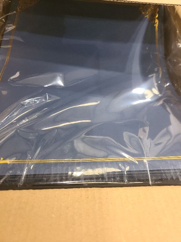 Photo 1 of 150 Pcs Certificate Holders Bulk, Navy Blue Diploma Covers Gold Foil Border, Document Covers for Letter Size 8.5x11" Award Certificates, Cardstock, Document Papers, Graduation