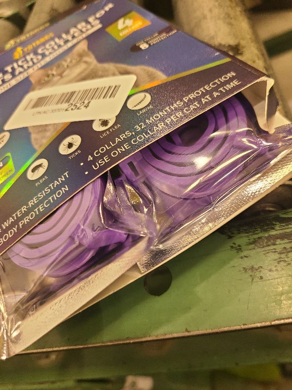 Photo 1 of 4 Pack Flea Collar for Cats, 32 Months Flea and Tick Prevention for Cats, Waterproof Cat Flea Collar, Natural Cat Flea and Tick Treatment, Adjustable Flea and Tick Collar for Cats Kittens(Grey&Purple)