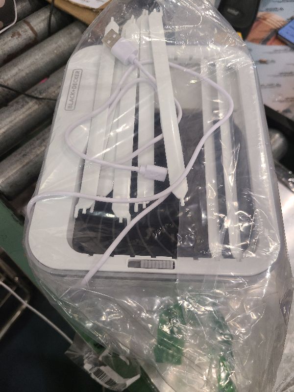 Photo 1 of BLACK+DECKER Desktop Air Cooler, Personal Portable Fan with 3-Speeds, Evaporative Air Cooler with 0.5L Water Tank, Air Cooler Fan for Desk, Home, Office, Bedroom, and more, BDMC10, White/Gray