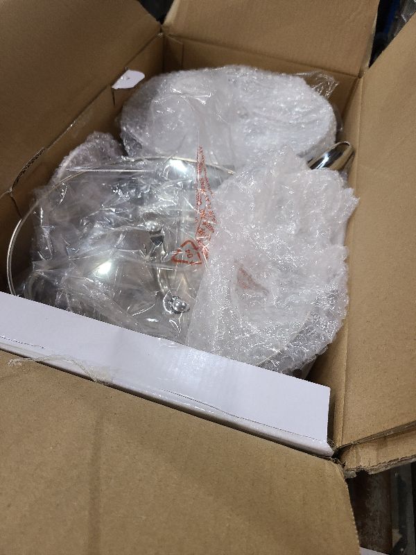 Photo 1 of 12-Piece Induction Ready Stainless Steel Cookware Sets with Glass Lid, Silver on Cookware Sets Stainless Steel