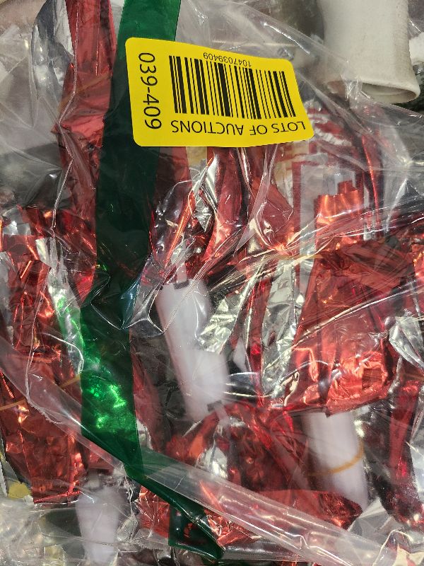 Photo 1 of 4Pcs Metallic Cheerleading Pom Poms, Creatiee 2 Pair Cheerleader Cheering Squad Pompoms for School Sports Dance Games Team Spirit Cheer (Red-Silver)