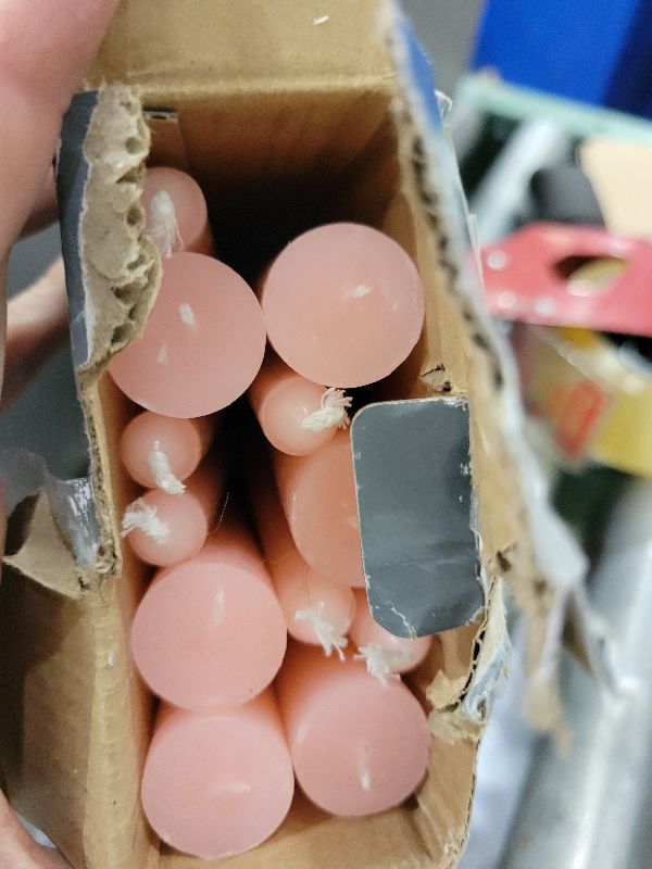 Photo 1 of 12 Pack Pink Taper Candles - Taper Candles 10 Inch Dripless, Smokeless & Unscented - 8 Hours Long Burning - Tall Candlesticks - Ideal for Weddings, Dinner Parties, Home Decor, Birthday Party