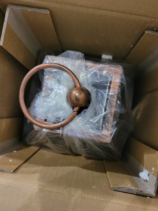 Photo 1 of 18" Glass Solar Lanterns Outdoor Waterproof, Large Solar Flickering Flame Lantern, Outdoor Lantern Decorative Metal Garden Light for Patio Garden Backyard Outside Tabletop Decor(Vintage Copper)