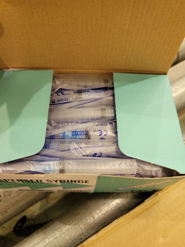 Photo 1 of 50 Pack 3ml Disposable Syringe with Needle 23Ga 1.0 Inch, Luer Lock Syringes, Individual Sterilized Wrapped