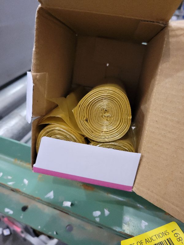 Photo 1 of 4 Gallon 180pcs Small Gold Trash Bags Strong Golden Garbage Bags, Bathroom Trash Can Bin Liners, Gold Plastic Bags for Home Office, Waste Basket Liner, Fit 12-15 Liter, 3.5,4,4.5 Gal?Golden 180?