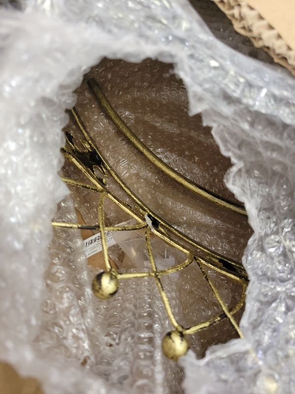 Photo 1 of  OctoRose Metal Wall Teester Bed Canopy Drapery Crown Hardware (Crown Gold)

