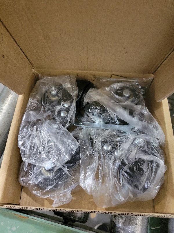 Photo 1 of 2 Inch Stem Caster Wheels 800lbs, Threaded Stem Casters Set of 4 Heavy Duty, 1/4"-20x1 (Screw Diameter 1/4", Stem Length 1"), Safety Dual Locking Industrial Castors, Wheels for Cart, Furniture