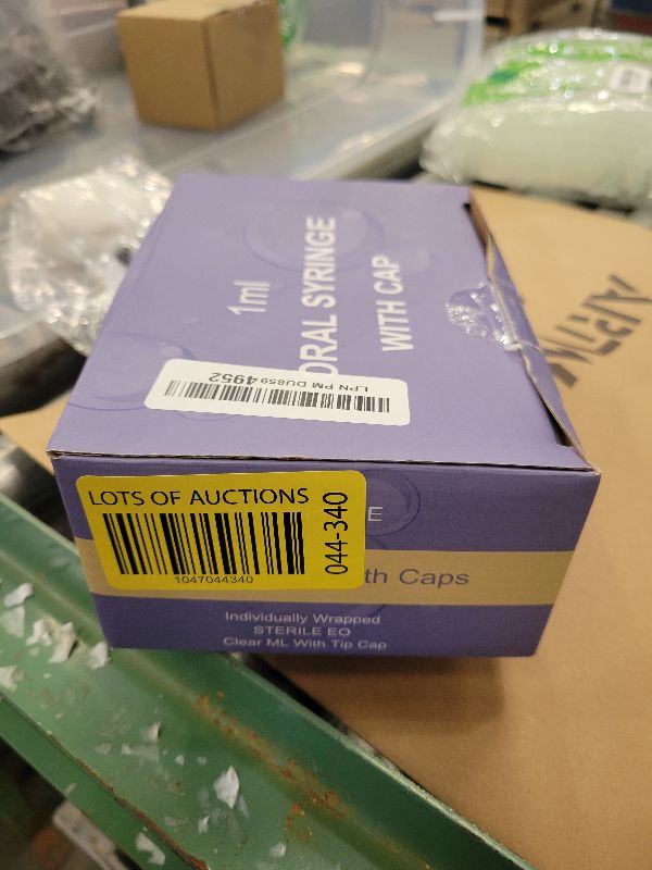 Photo 1 of 50 Pcs 1ml Syringes with Caps Oral Dispenser Individually Sterile Warpped for Medicine Dropper, Colostrum Collect Feeding Pets, Liquid