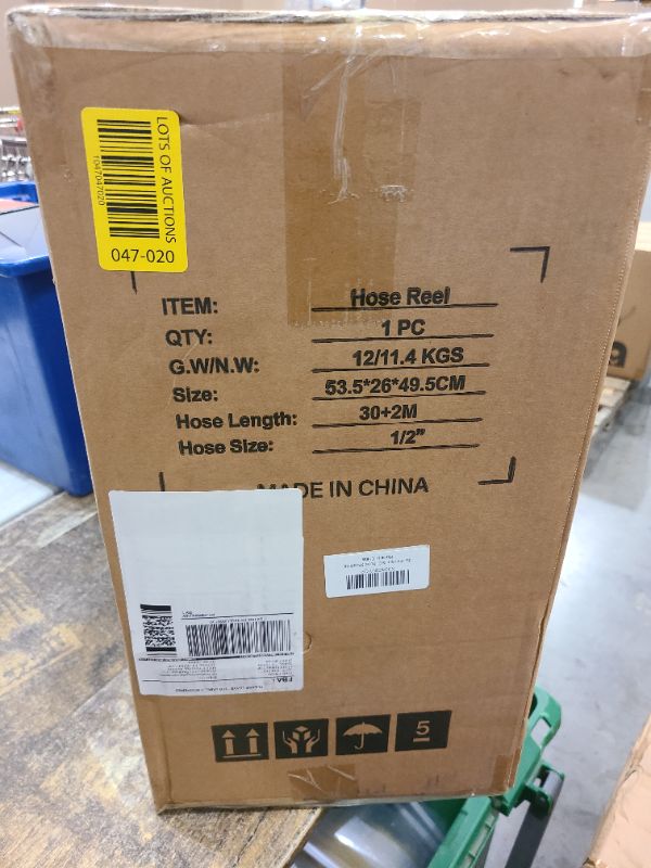 Photo 1 of Retractable Garden Hose Reel, 1/2 in x 100 ft Wall Mounted Hose Reel, 10-Pattern Spray Nozzle, Any Length Lock/Slow Return System/Wall Mounted/180°Swivel Bracket