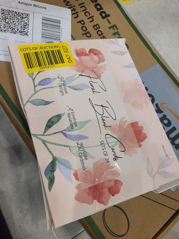 Photo 1 of 24 Pack Boxed Floral Blank Greeting Cards with Self-adhesive Envelopes For All Occasion, 24 Unique Watercolor Designs No Repeats