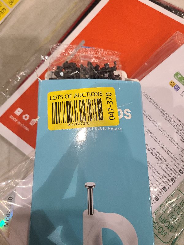 Photo 1 of Abnii Cable Clips, 400 Pcs, 4mm 6mm 8mm 10mm, Wire Wall Clips with Steel Nails, Cable Management Organizer Clips, Cable Tacks Coax Holder Clips, RG6 RG59 CAT6 RJ45 Cable Cord Clips, Black