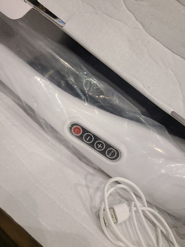 Photo 1 of MEGAWISE Cordless Back Massager for Shoulders, Waist, Legs, Rechargeable 3200mAh Battery, 5 Speed and 5 +2 Massage Nodes 5 Hard, 2 Silicone Nodes, Massage While Moving Around (Off White Cordless)