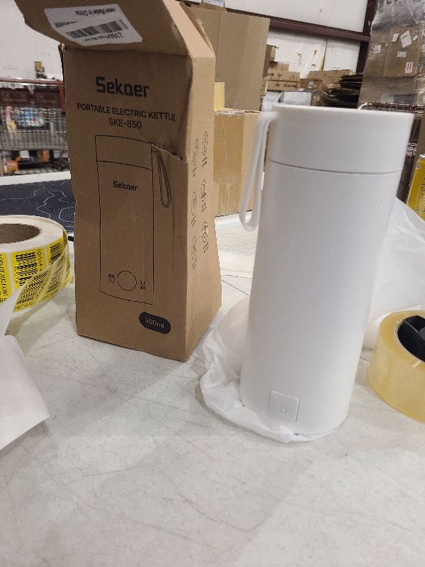 Photo 1 of Sekaer Small Travel Portable Electric Kettle, Mini Tea Kettle Hot Water Boiler, 0.5L & 500Watts, with 4 Variable Presets and 304 Stainless Steel, SKE-850W