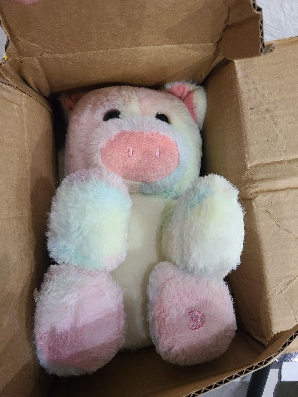 Photo 1 of Glow Guards 12'' Light up Rainbow Piggy Stuffed Animal,LED Soft Farm Animal Pig Plush Toy with Night Lights,Ideal Children's Day Birthday Hoilday Gift for Toddler Kids