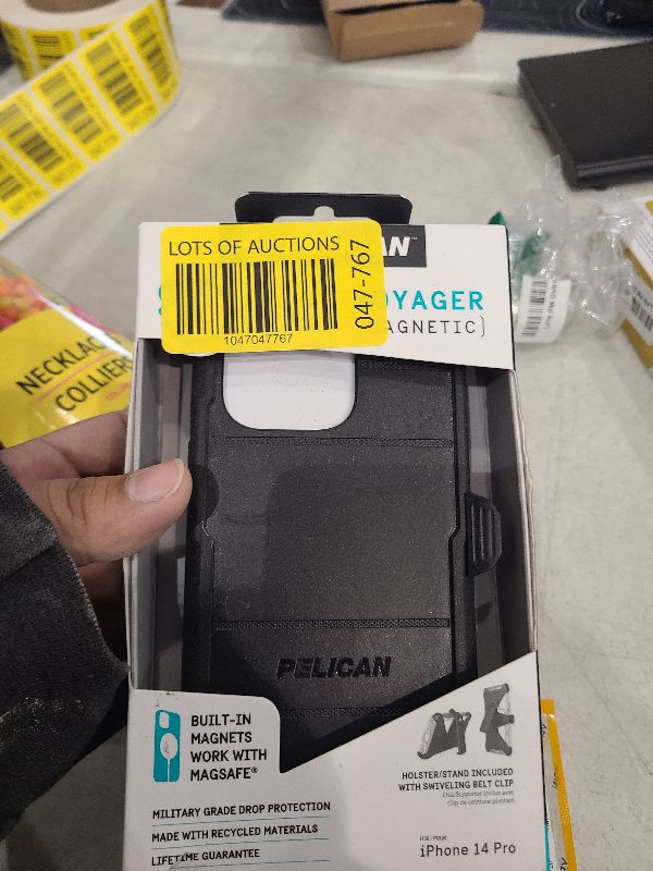 Photo 1 of Pelican Voyager Series - iPhone 14 Pro Case 6.1" [Compatible With MagSafe] Magnetic Charging Phone Case With Belt Clip Holster Kickstand [18FT MIL-Grade Drop Protection] iPhone 14 Pro Cover - Black