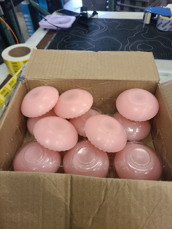 Photo 1 of 11 Pack 3 Inch Pink Floating Candles, 10 Hour Unscented Romantic Tealight Candles for Cylinder Vases, Centerpieces at Wedding Party Pool Holiday - Wavy Float Candle