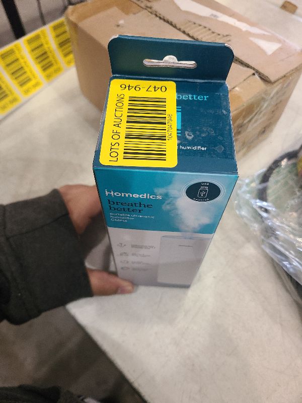 Photo 1 of Homedics Portable Humidifier - Small Air Humidifiers for Bedroom, Plants, Office, Travel - Cool Mist Humidifiers, Color-Changing Accent Light, 2 Mist Settings, White