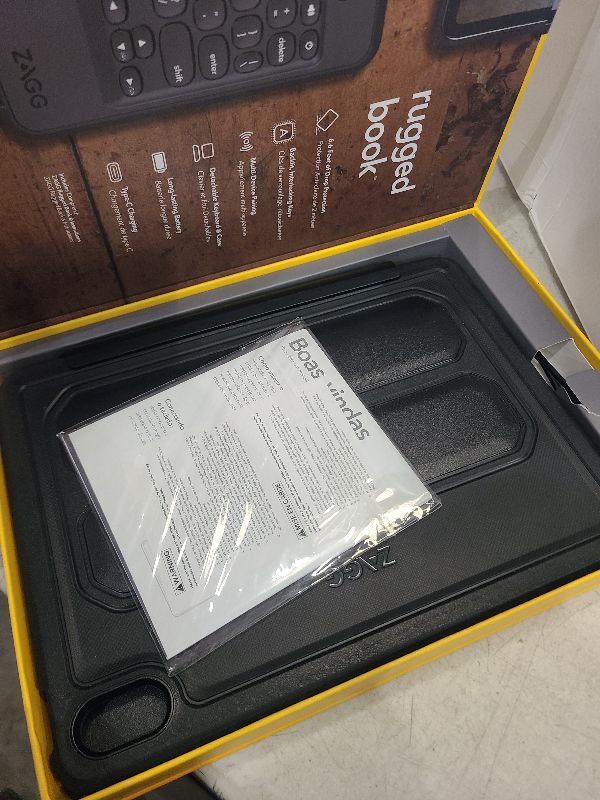 Photo 1 of ZAGG Rugged Book iPad 11" (A16)/ 10.9" (Gen 10) Case - Durable Wireless Keyboard Case, Military-Grade Drop Protection, Multi-Device Pairing, Detachable Backlit Keyboard, Black