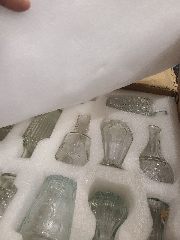 Photo 1 of 36pcs  Vases Set Small Vintage Glass Bottles Clear Bud Vases in Bulk Multiple Shape Cute Glass Vases for Rustic Wedding Centerpieces Table Decorations and Home Decor(Clear)