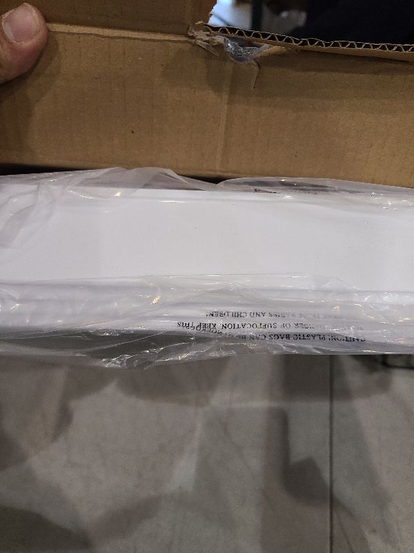 Photo 1 of 4-Pack Plastic 16" x 11" Large White Serving Trays Set - Reusable Serving Platters for Cookie, Appetizer, Charcuterie, Snack, Dessert, Party Food Display - Stackable Kitchen CounterTop Tray, BPA Free